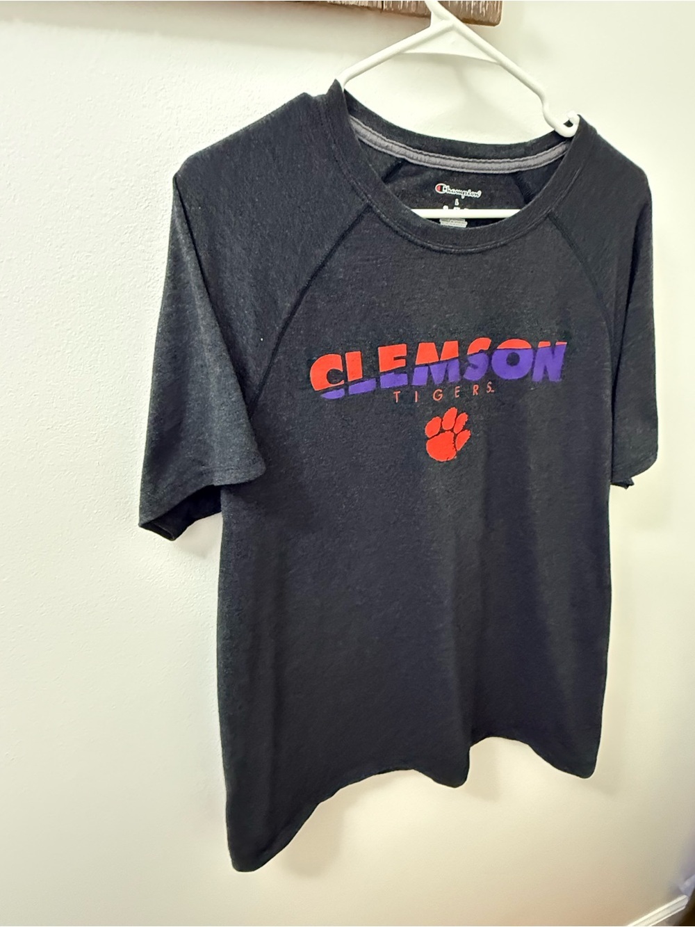 Champion Dark Gray Tee with Accent Logo Clemson Tigers College - Picture 4 of 7